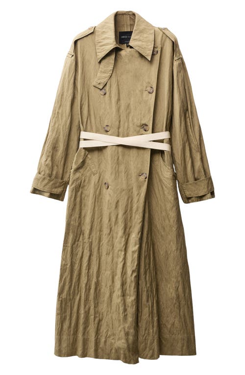 Shop Mango Wrinkled Oversized Belted Trench Coat