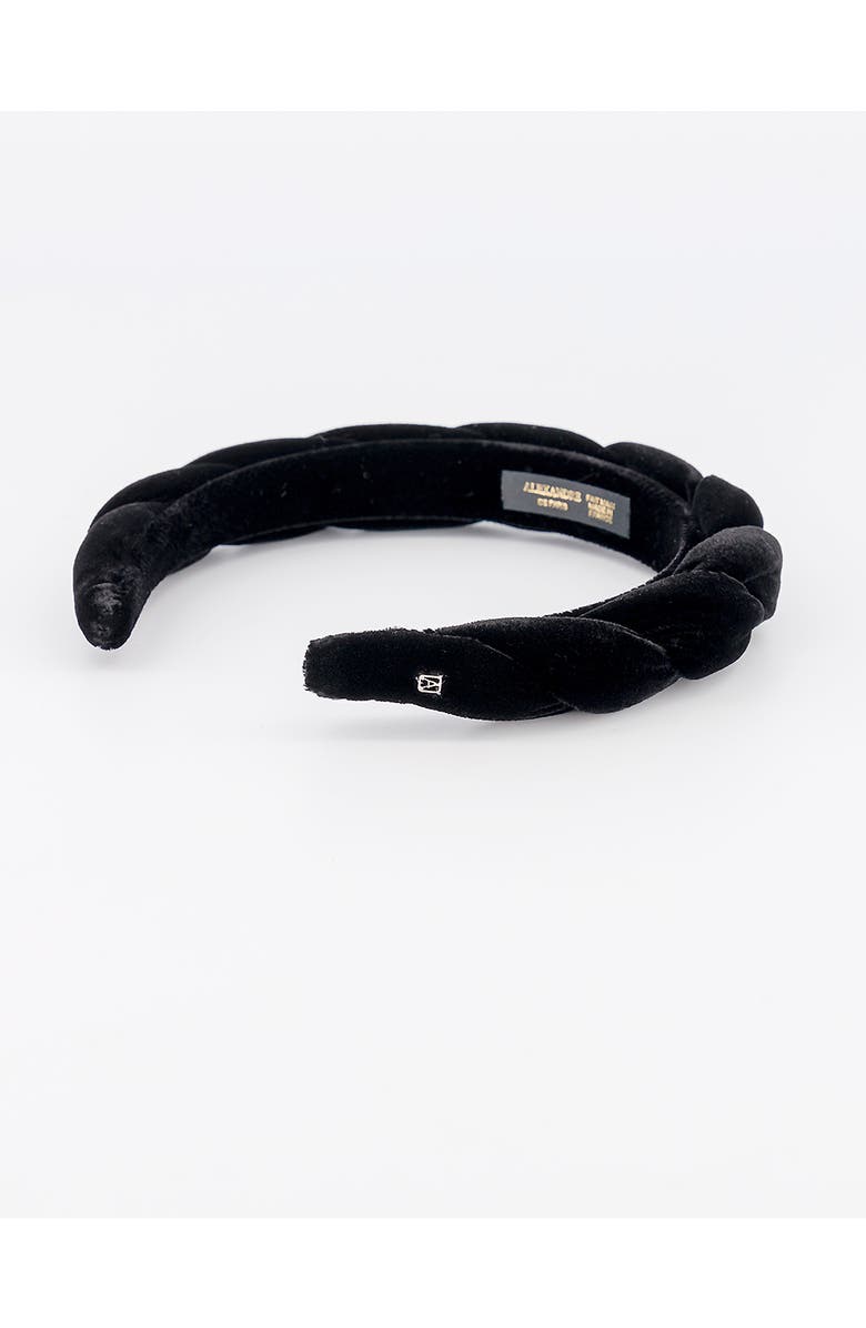 Alexande De Paris Dalhia Velvet Headband, Alternate, color, Black