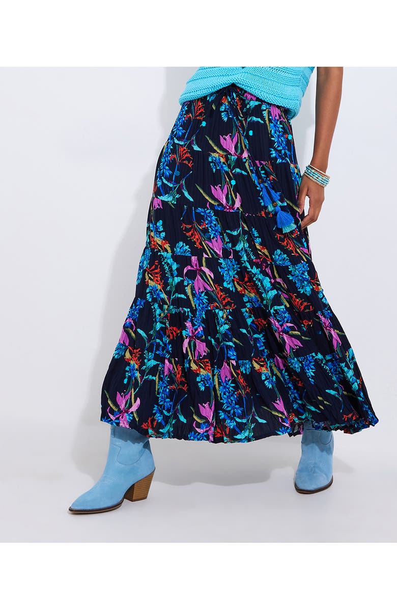 Joe Browns Boho Tiered Maxi Skirt, Alternate, color, Floral Tropical
