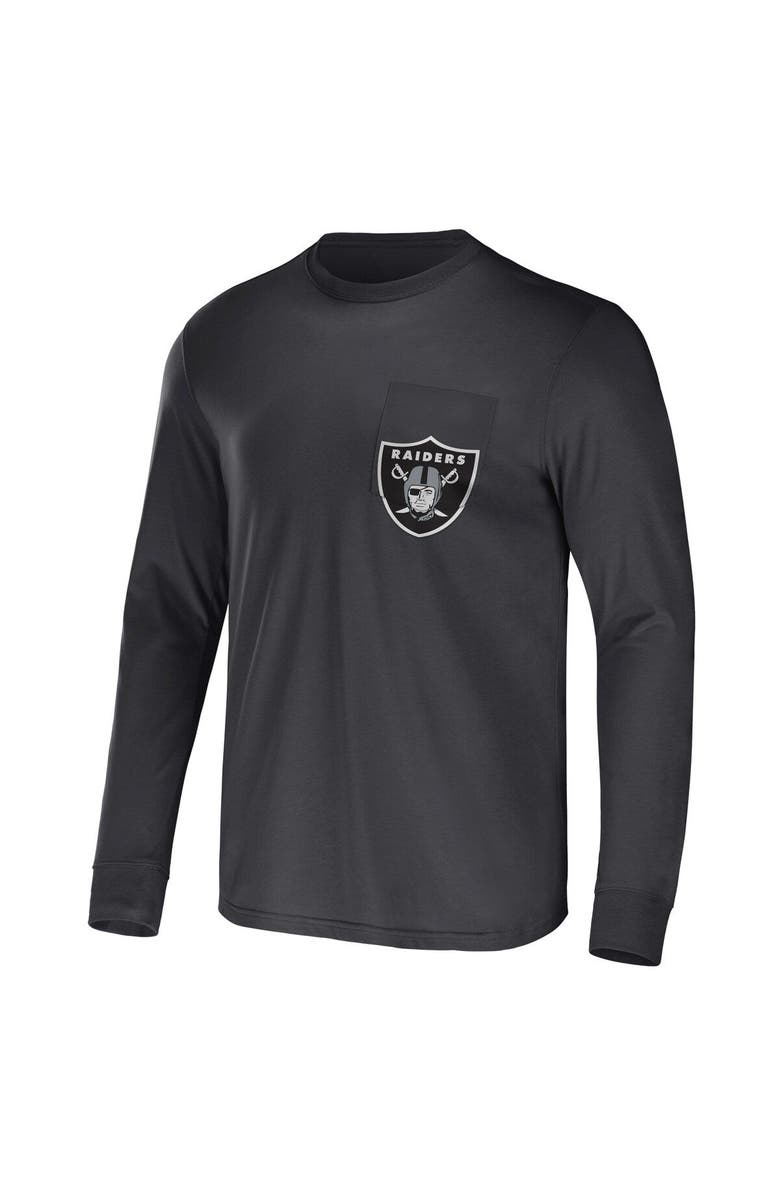 NFL X DARIUS RUCKER Men's NFL x Darius Rucker Collection by Fanatics Charcoal Las Vegas Raiders Team Long Sleeve Pocket T-Shirt, Alternate, color, Charcoal