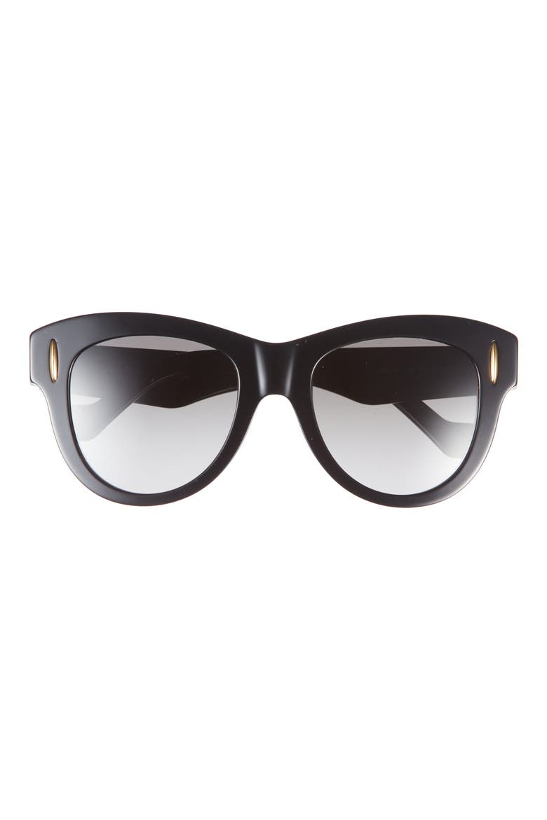 Anagram Round Sunglasses, Main, color, SHINY BLACK / GRADIENT SMOKE