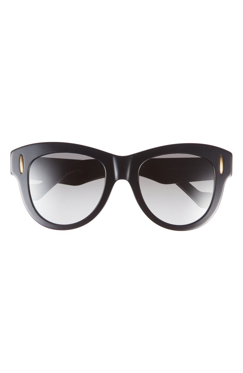 Loewe Anagram Round Sunglasses, Main, color, Shiny Black / Gradient Smoke