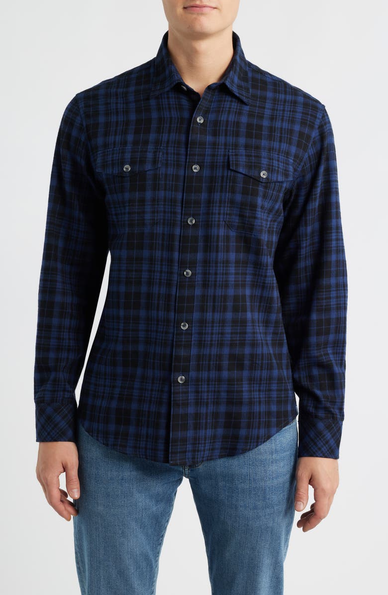 James Campbell Ysabel Modern Fit Plaid Cotton Button-Up Shirt, Main, color, Blue