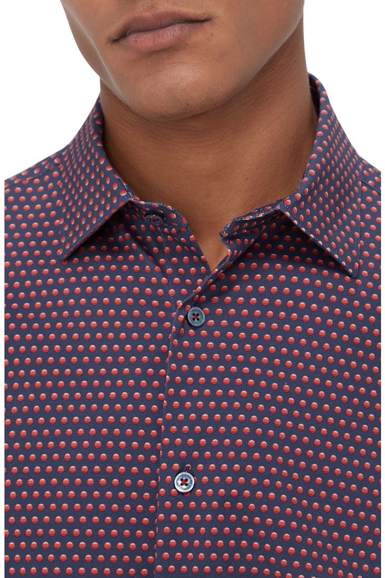 James OoohCotton® Dot Button-Up Shirt, Alternate, color, RUBY
