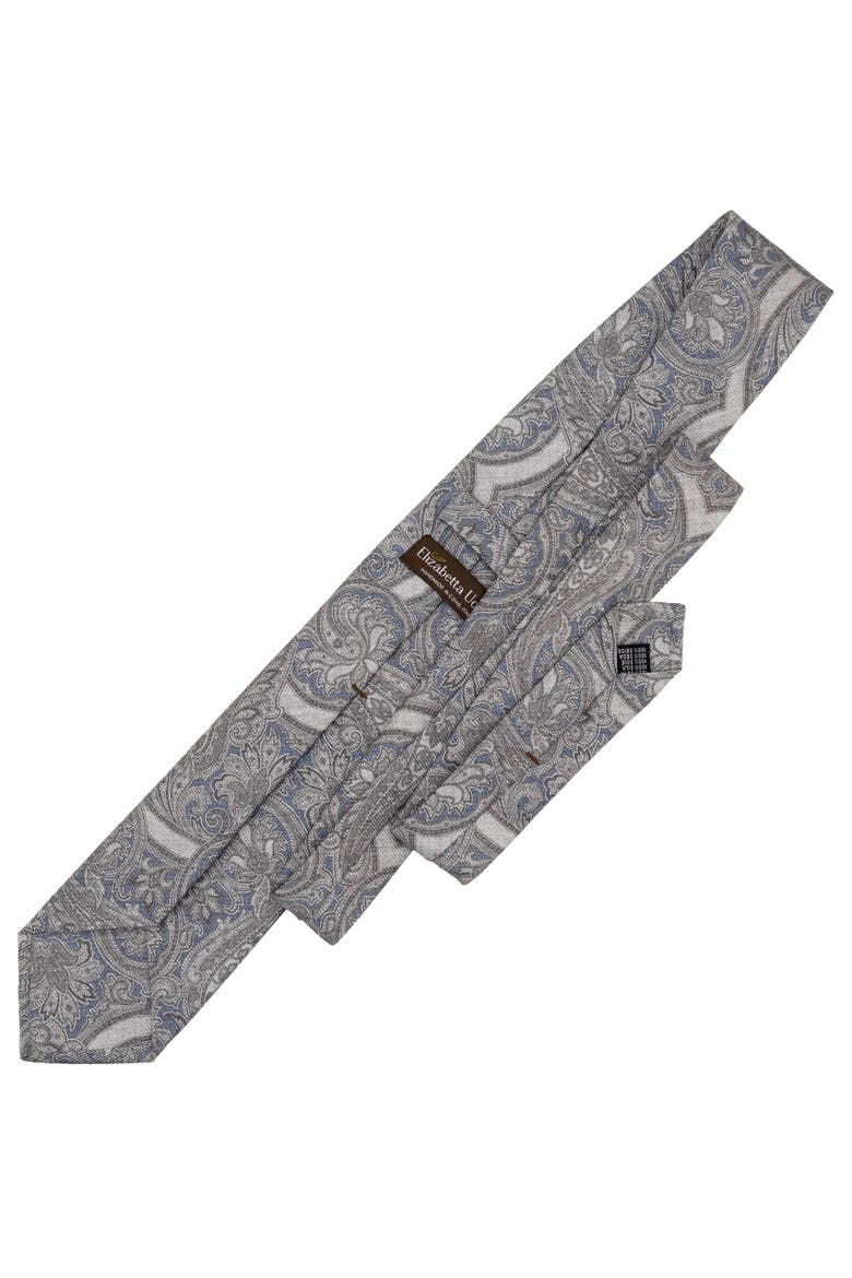 San Marco - Extra Long Printed Silk Tie for Men, Alternate, color, Misty Blue