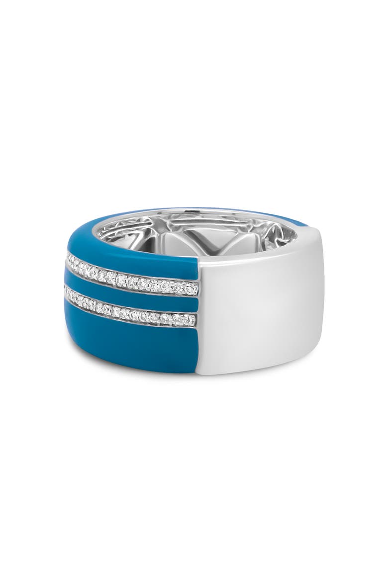 Silver 5/8 Cttw Diamond Wide Band Ring, Alternate, color, White