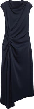 Michael Kors Collection Cowl Neck Satin Cinch Dress