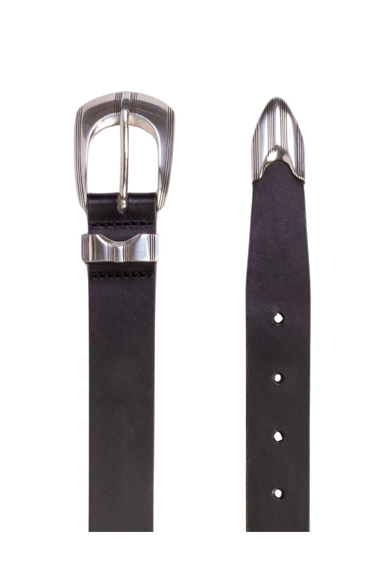 Neve Belt, Alternate, color, Black Leather / Silver