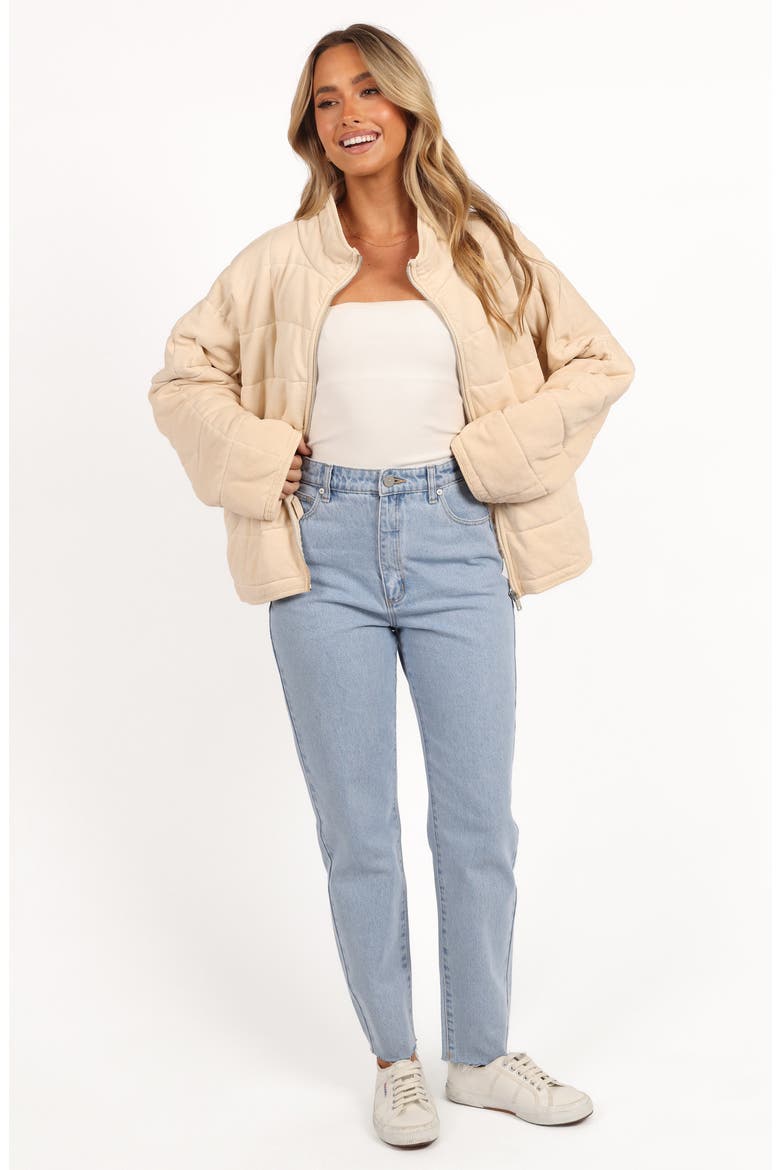 Alegra Quilted Cotton Blend Jacket, Alternate, color, CREAM