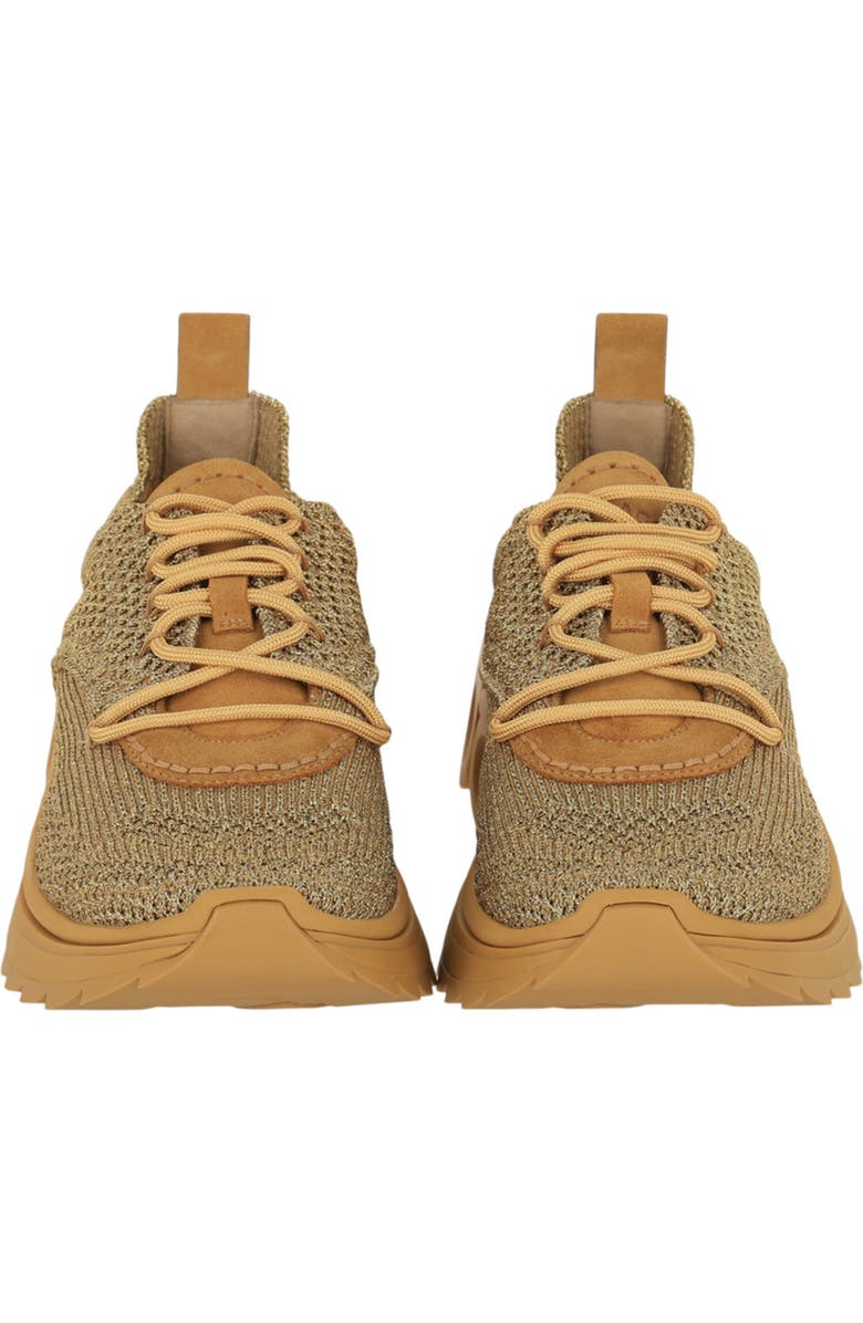 FERRAGAMO Nima Metallic Knit Sneaker, Alternate, color, Brown