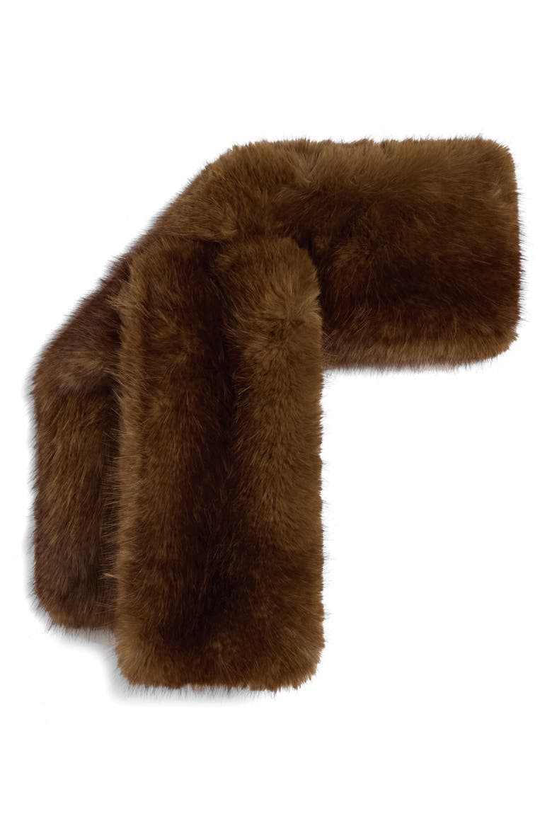 Kai Faux Fur Scarf, Alternate, color, MINK