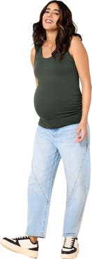 MOTHERHOOD MATERNITY Scoop Neck Side-Ruched Maternity Tank Top