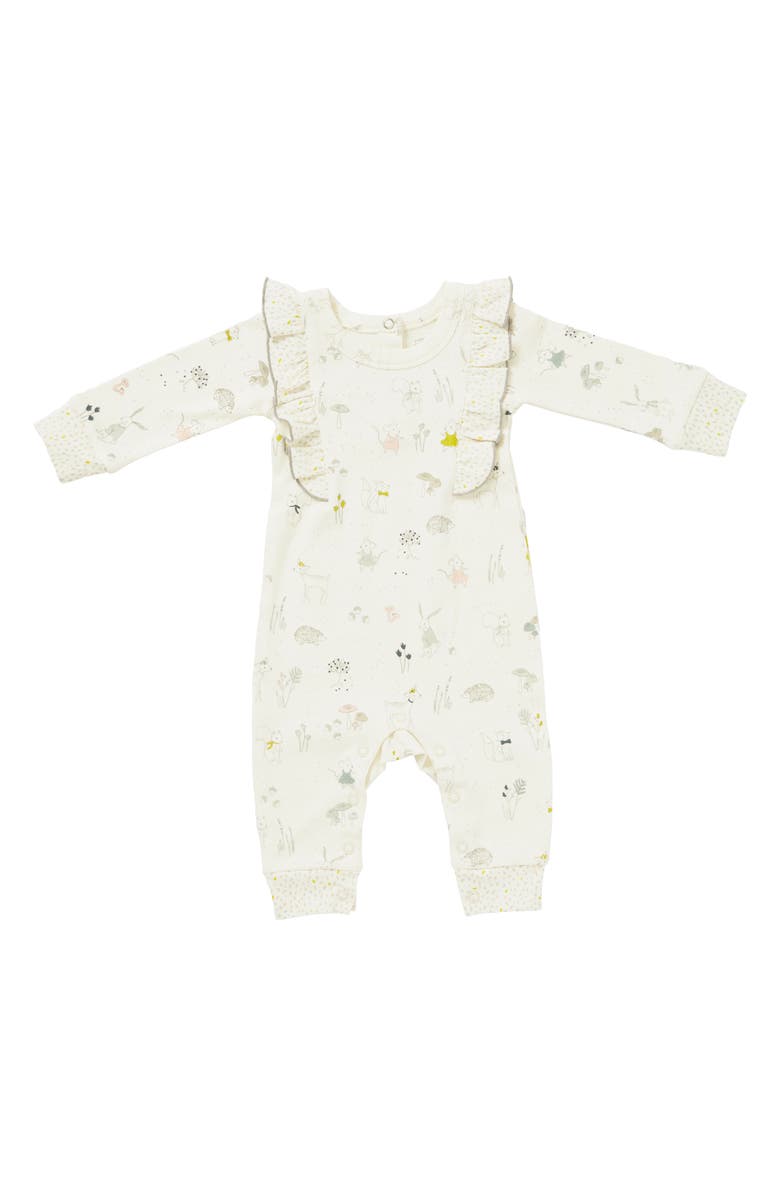 Pehr Long Sleeve Ruffle Romper, Main, color, Magical Forest