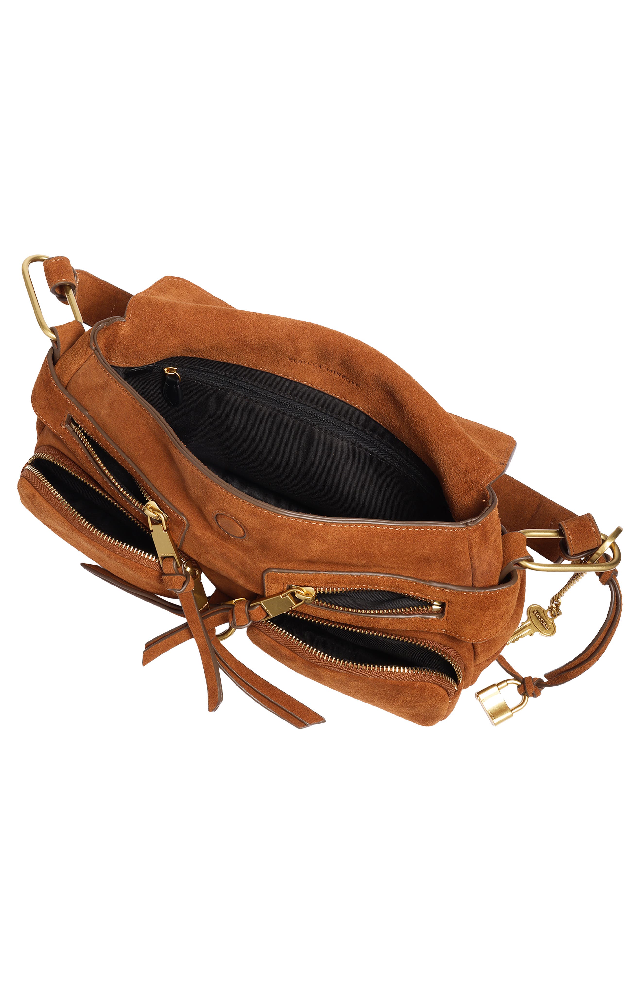 Julian Suede Shoulder Bag, Alternate, color, COGNAC
