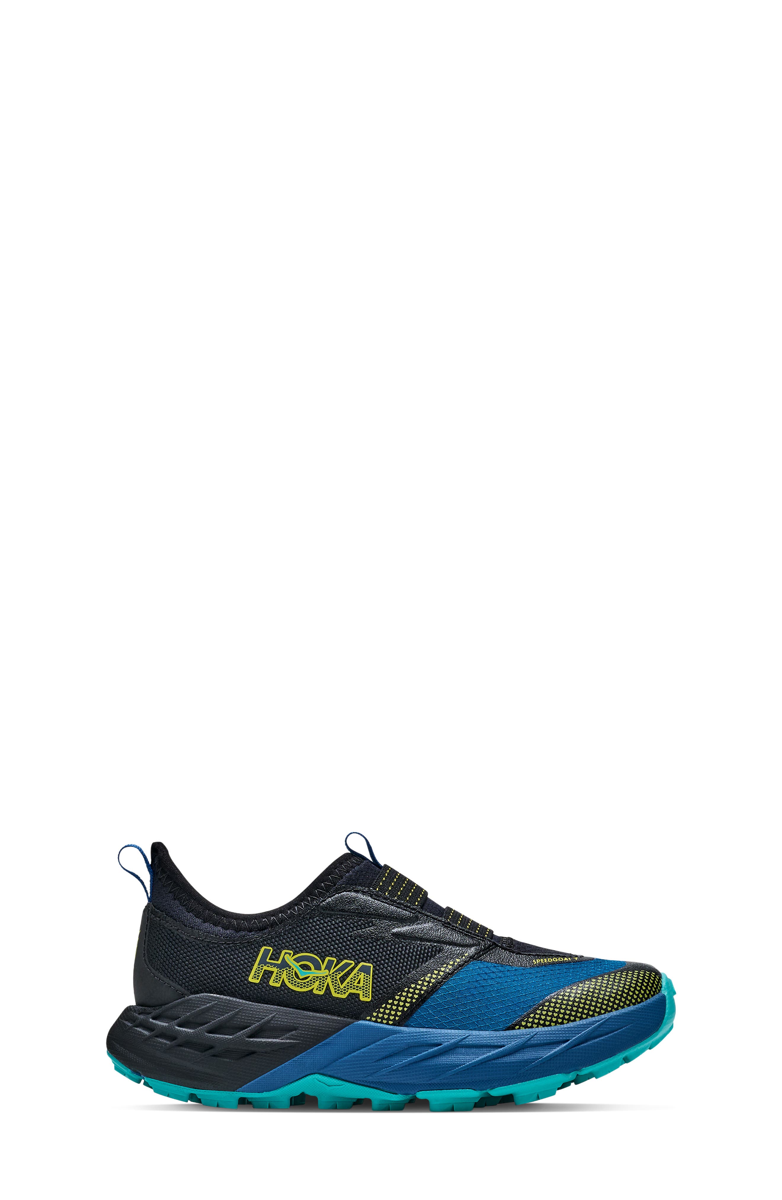 Kids' Speedgoat 7 Trail Running Shoe, Alternate, color, BLACK / NIGHT GLOW BLUE