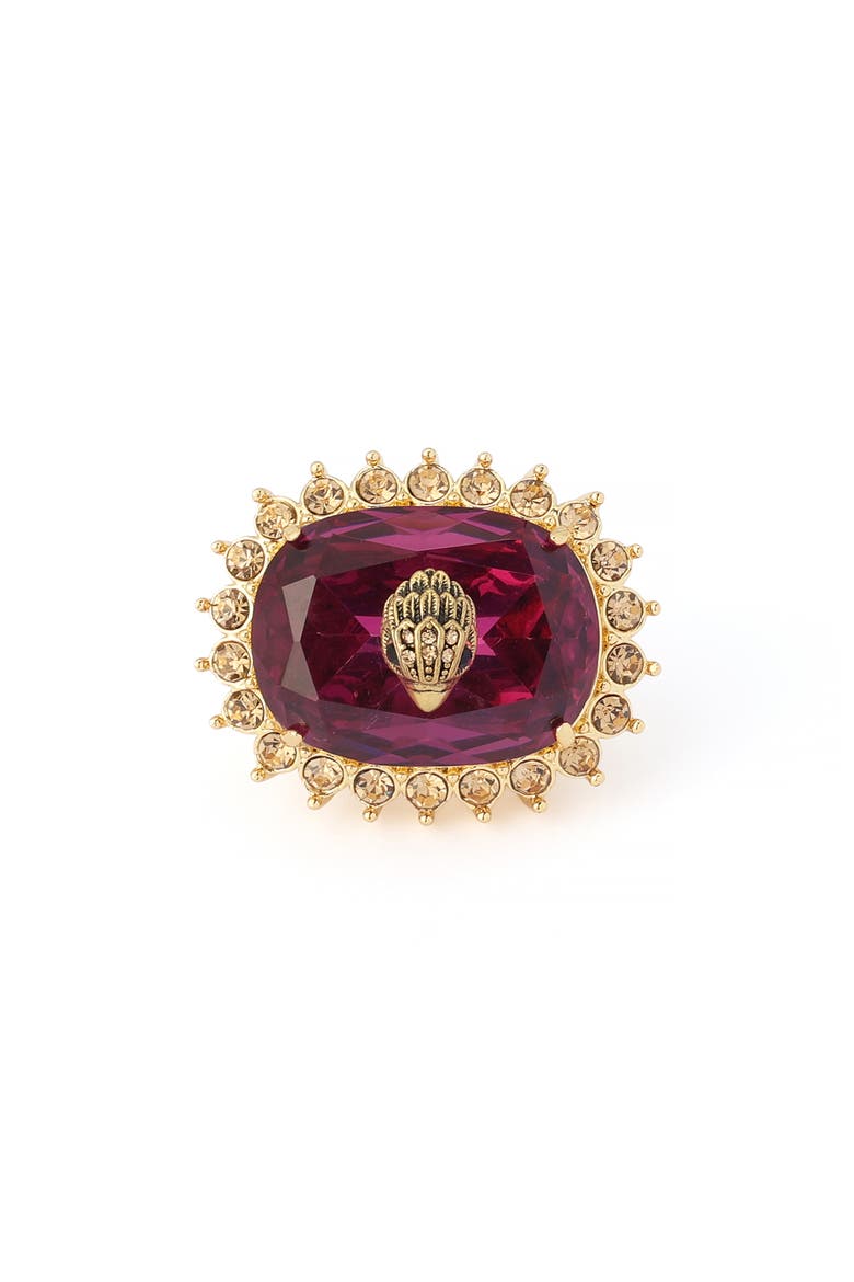 Pavé Spike Framed Gemstone Cocktail Ring, Main, color, PINK
