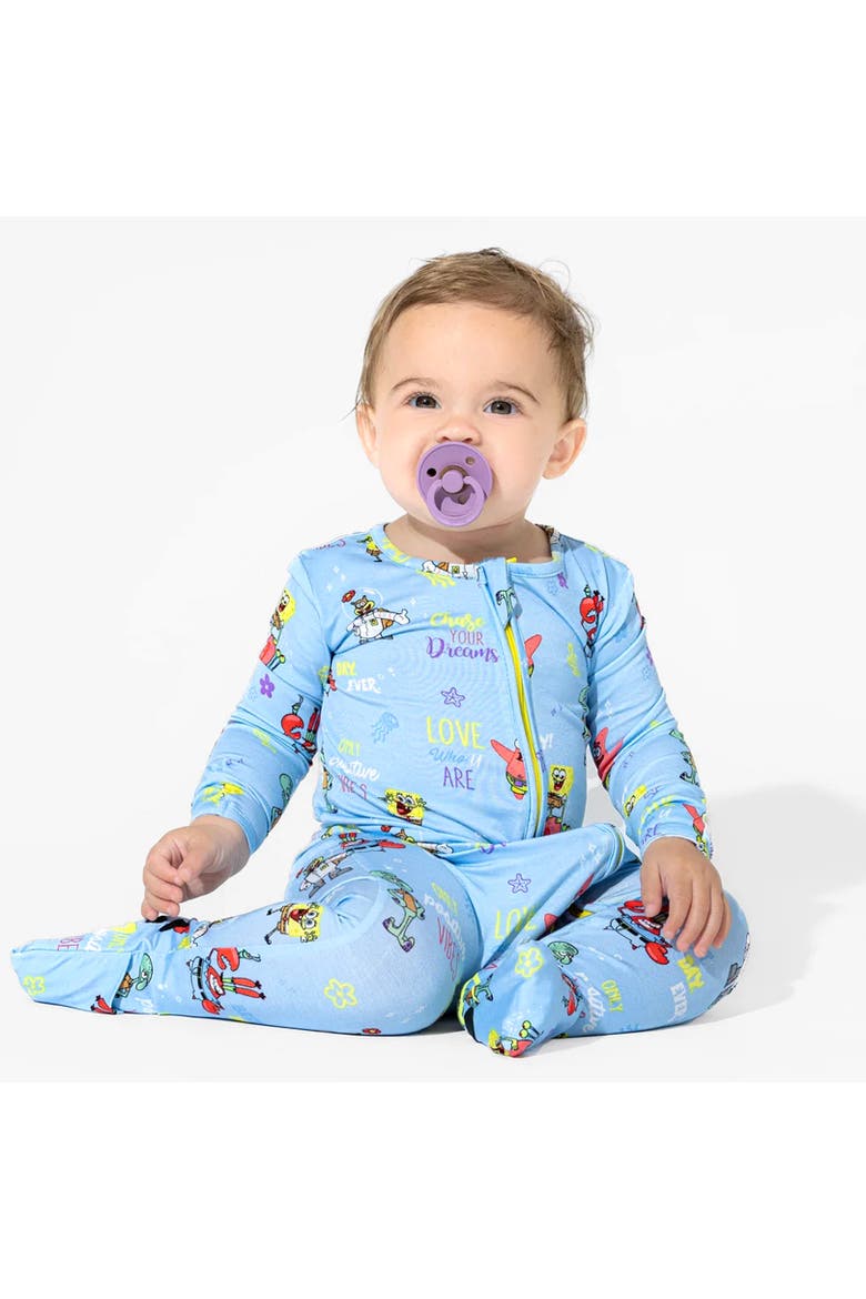 Baby SpongeBob SquarePants Good Vibes Convertible Footie, Alternate, color, SpongeBob Good Vibes
