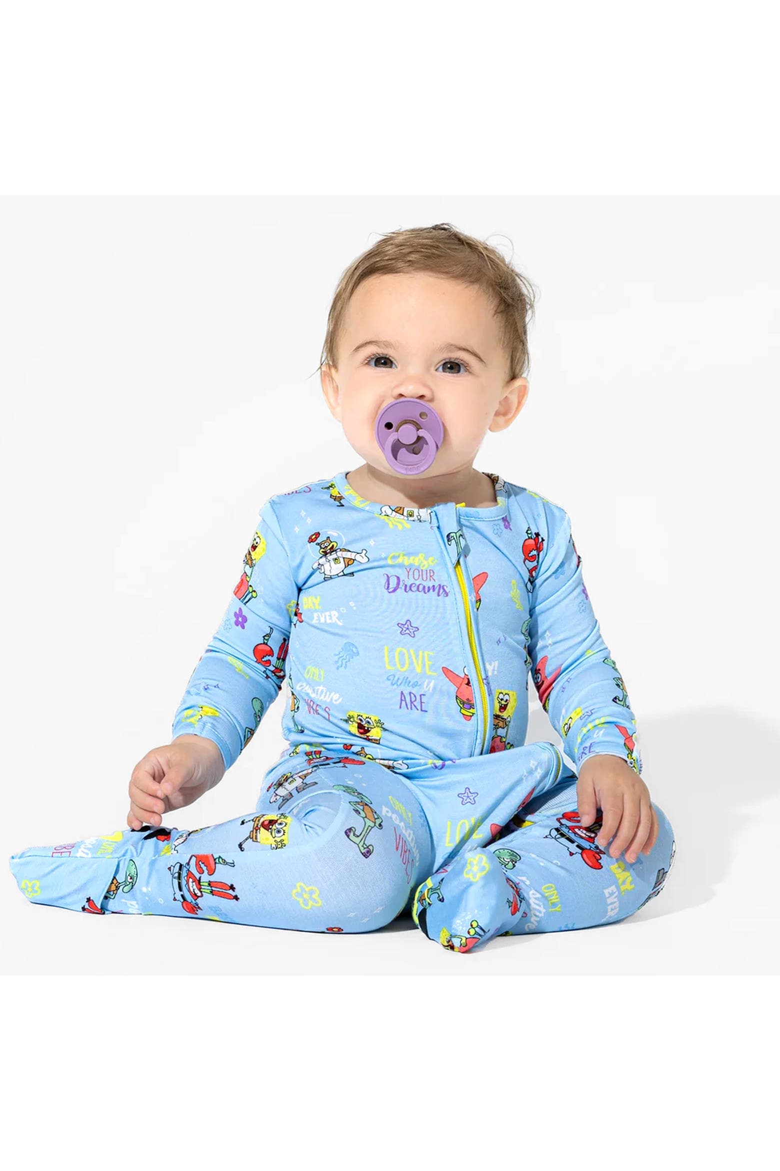 Good Spongebob Merch Bellabu Bear Baby SpongeBob SquarePants Good Vibes Convertible Footie ...