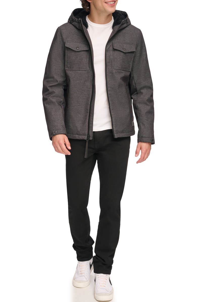 Levi's<sup>®</sup> Softshell Hooded Jacket with Faux Fur Lining, Alternate, color,