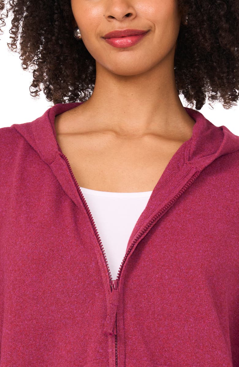 Halogen<sup>®</sup> Rib Knit Hoodie, Alternate, color, Red Wine Heather