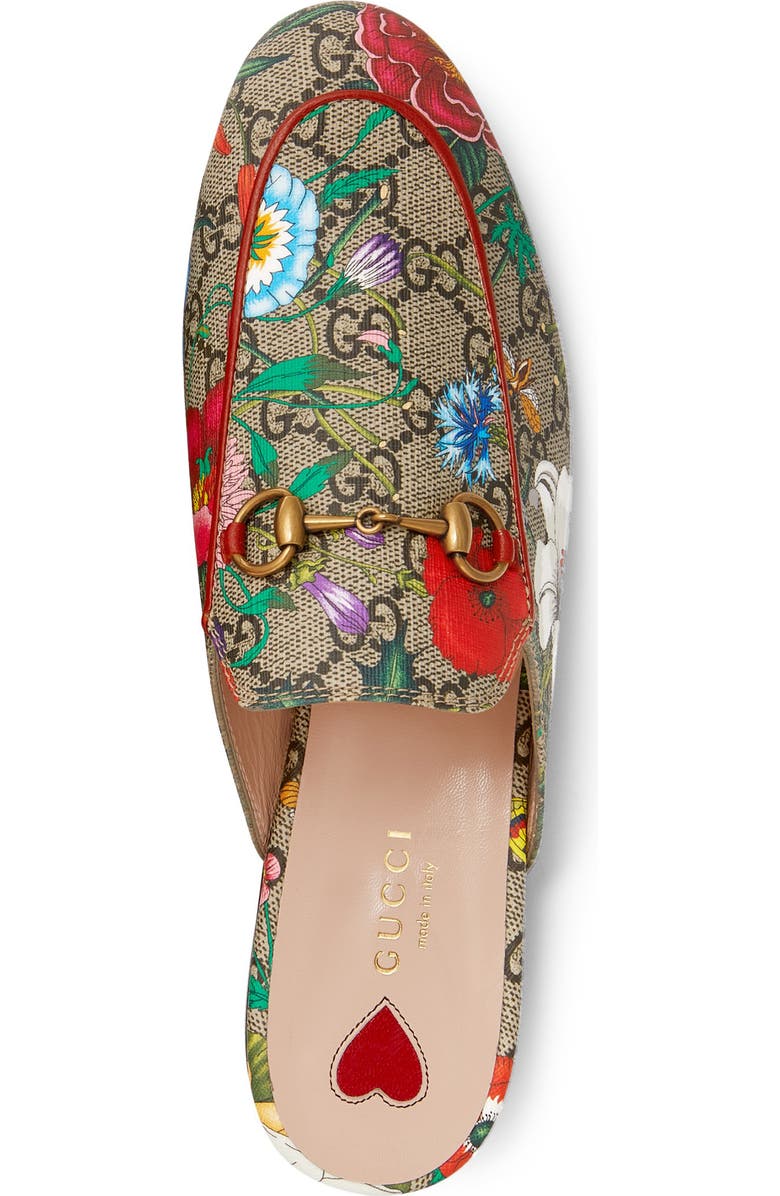 Gucci Princetown Floral GG Supreme Loafer Mule, Alternate, color,