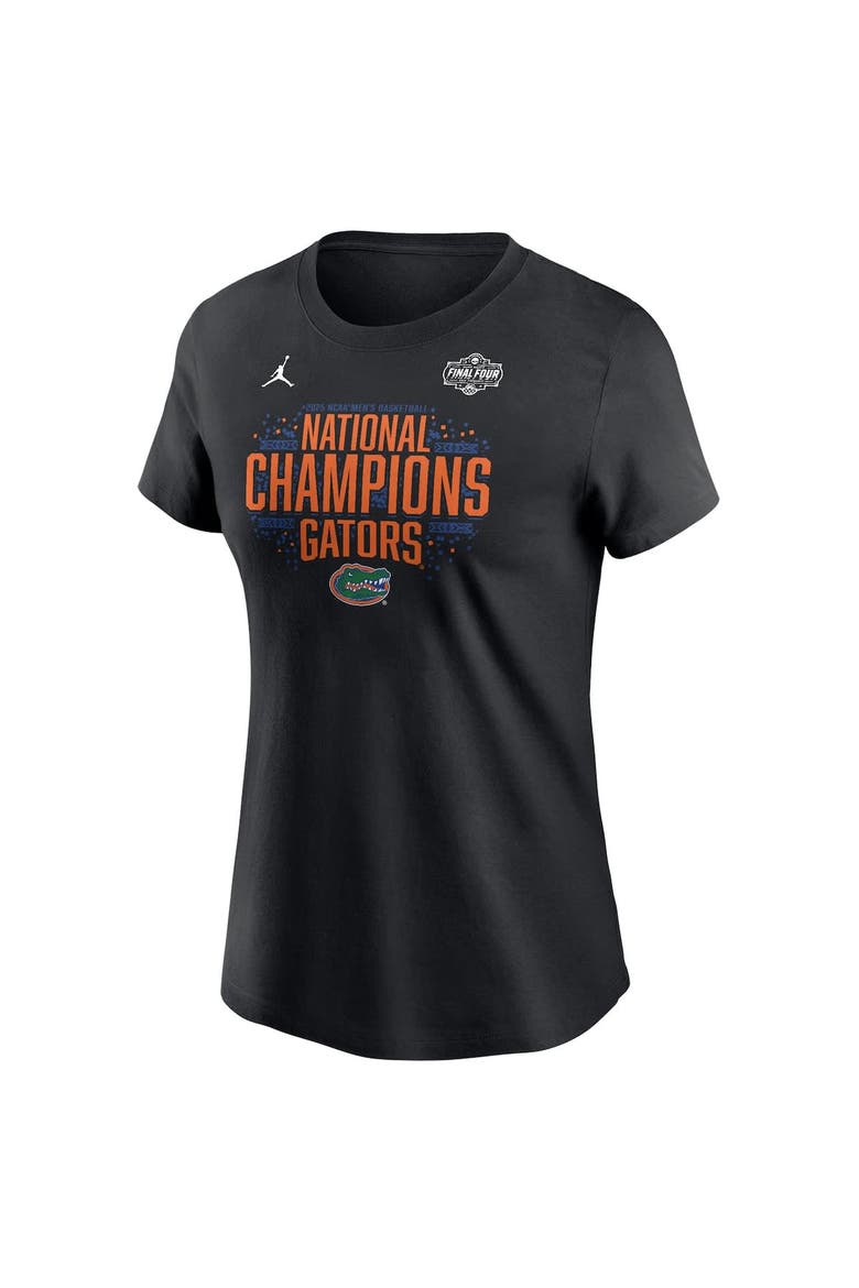 Women's Jordan Brand  Black Florida Gators 2025 NCAA Men's Basketball National Champions Locker Room T-Shirt, Alternate, color, Black