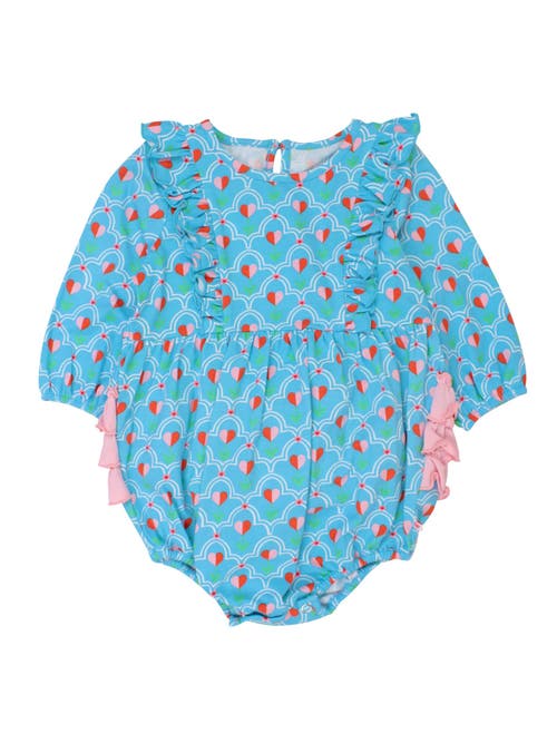 Rufflebutts Baby/toddler Girls Long Sleeve Waterfall Knit Bubble Romper In Sweetheart Blooms