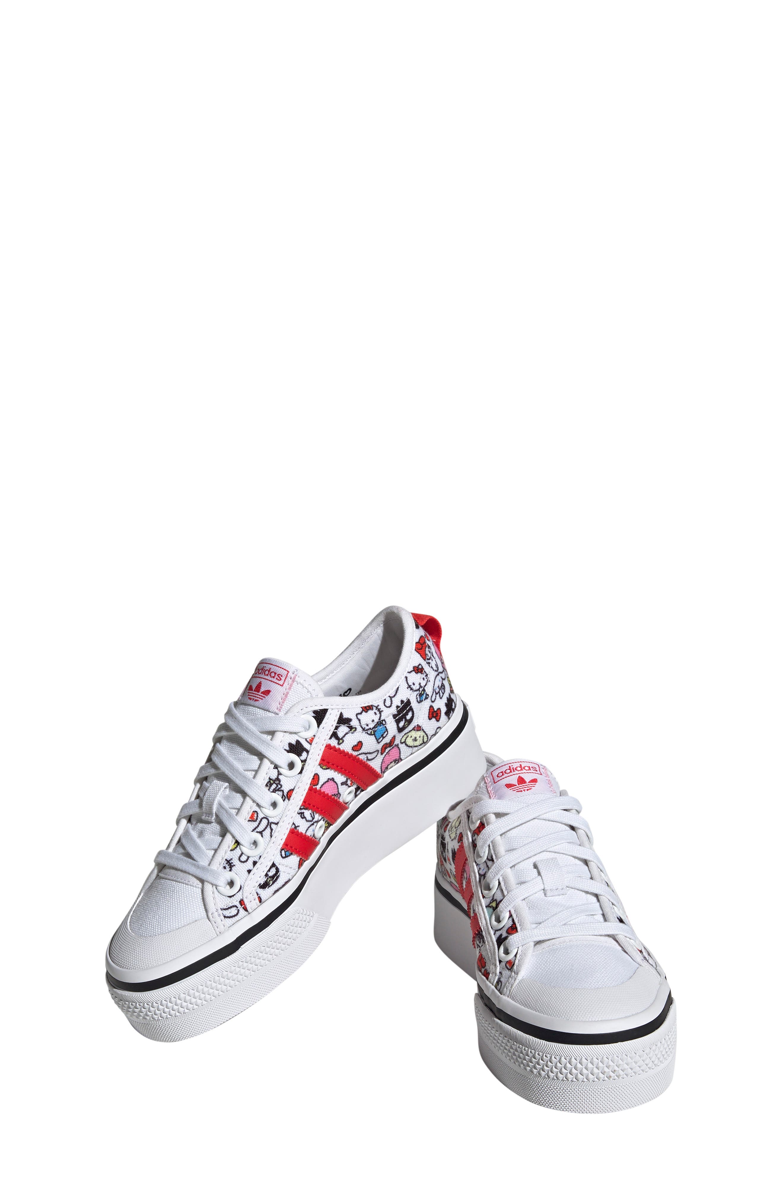 adidas Kids' x Hello Kitty Nizza Platform Sneaker, Alternate, color, 