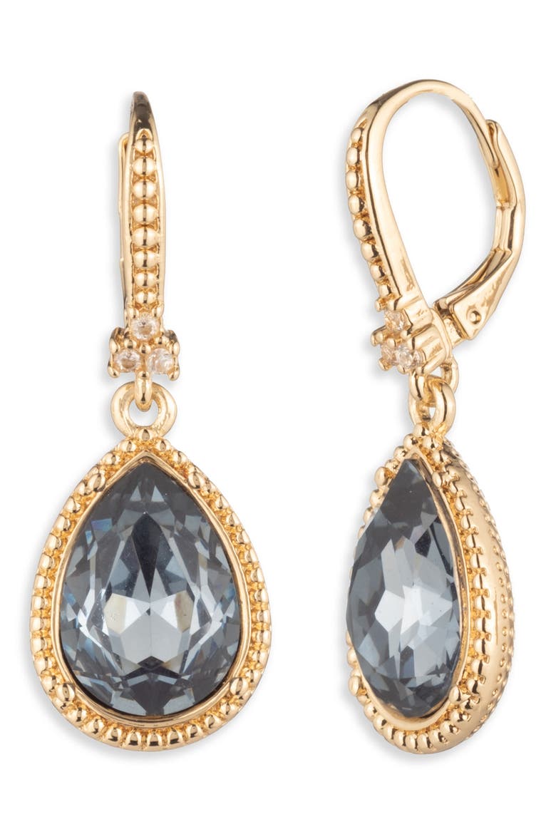 Beauty in Blue Teardrop Crystal Drop Earrings, Main, color, BLUE