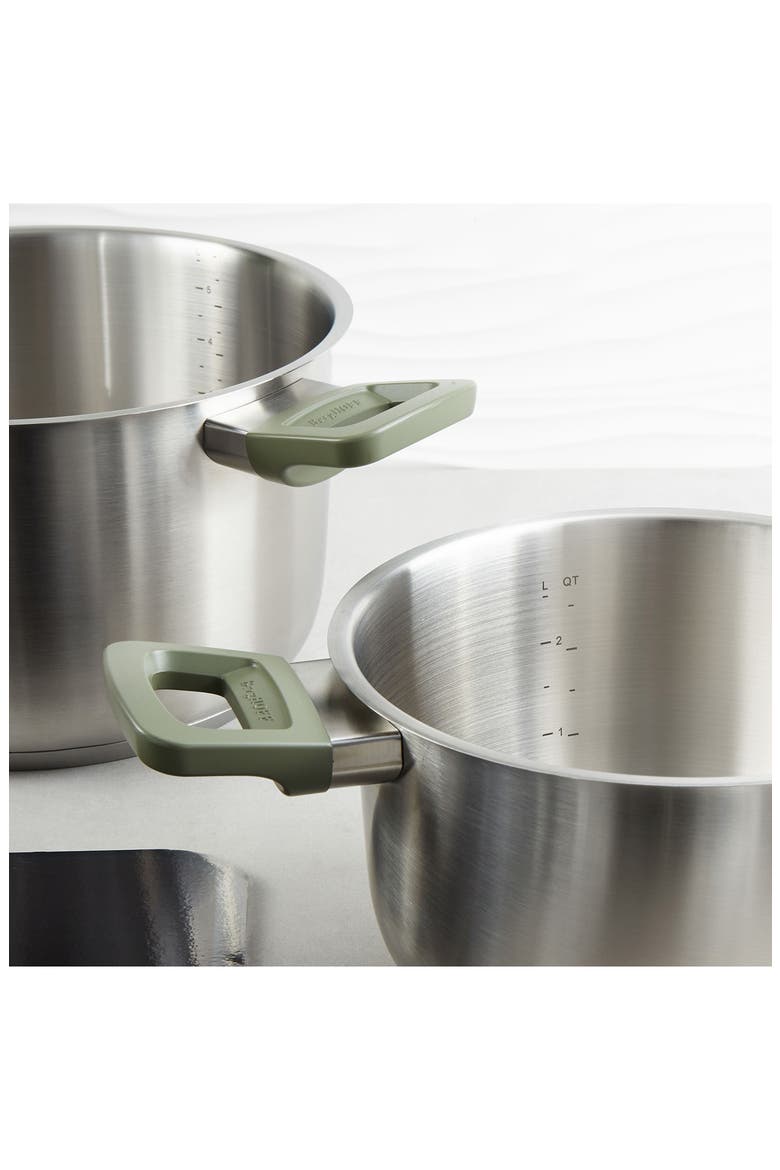 Leo Bolt 8-Piece Cookware Set, Alternate, color, GREEN