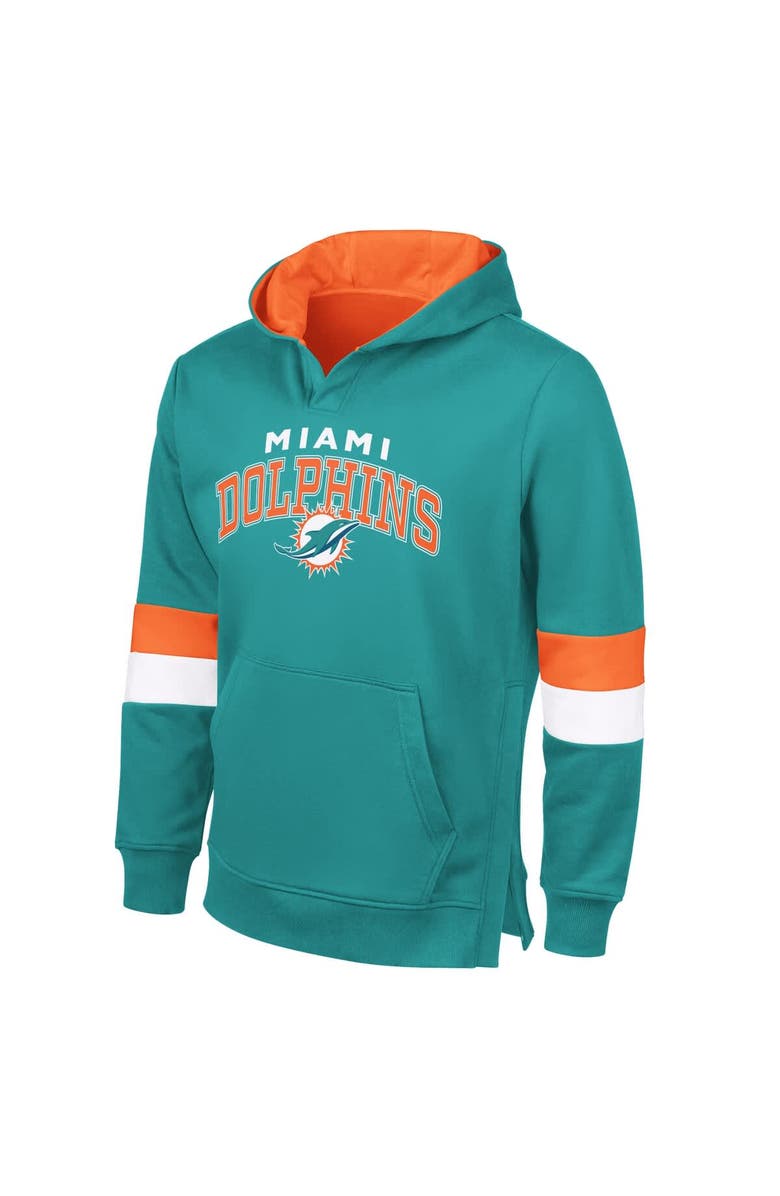 G-III SPORTS BY CARL BANKS Men's G-III Sports by Carl Banks Aqua/Orange Miami Dolphins Adaptive Faceoff Pullover Hoodie, Alternate, color, Aqua