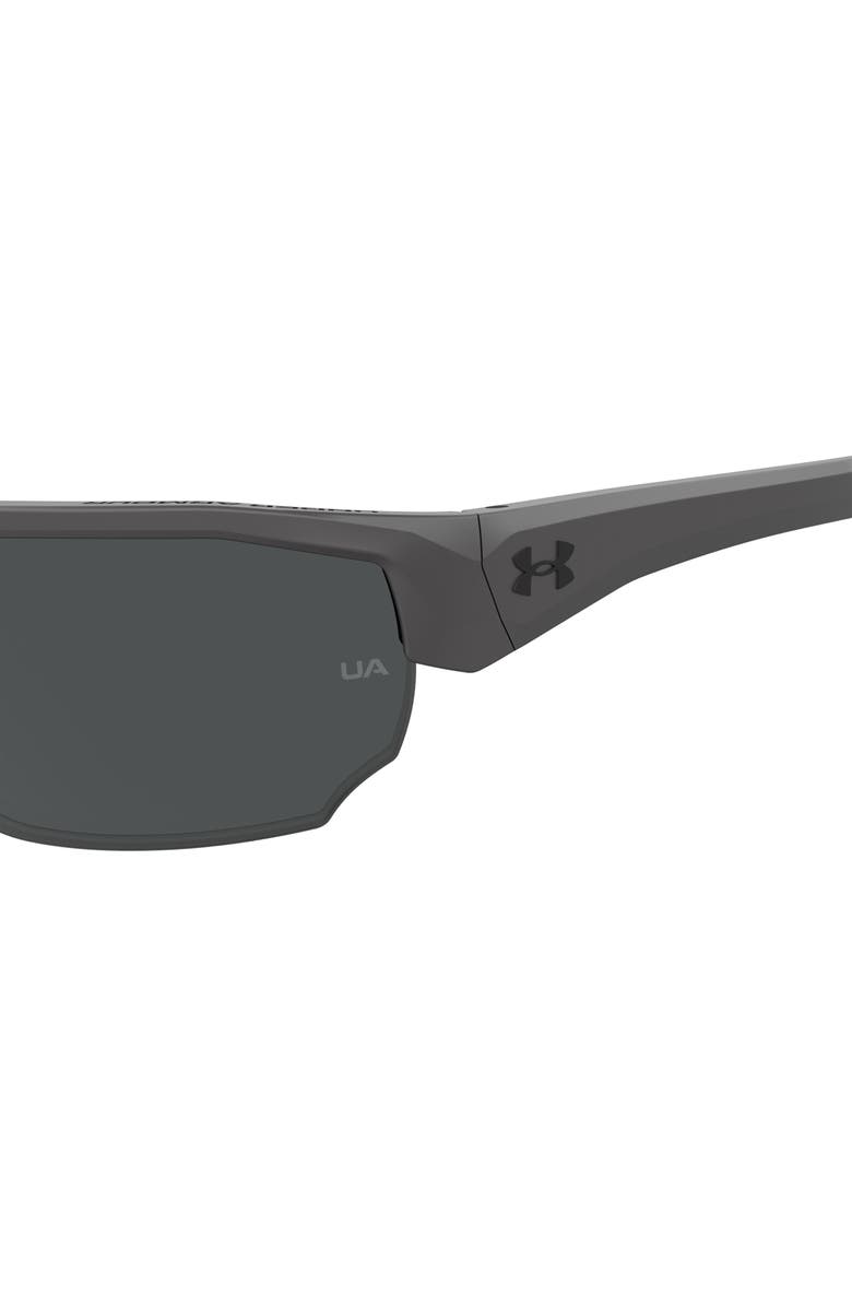 Under Armour 70mm Polarized Oversize Sport Sunglasses, Alternate, color, Grey Black