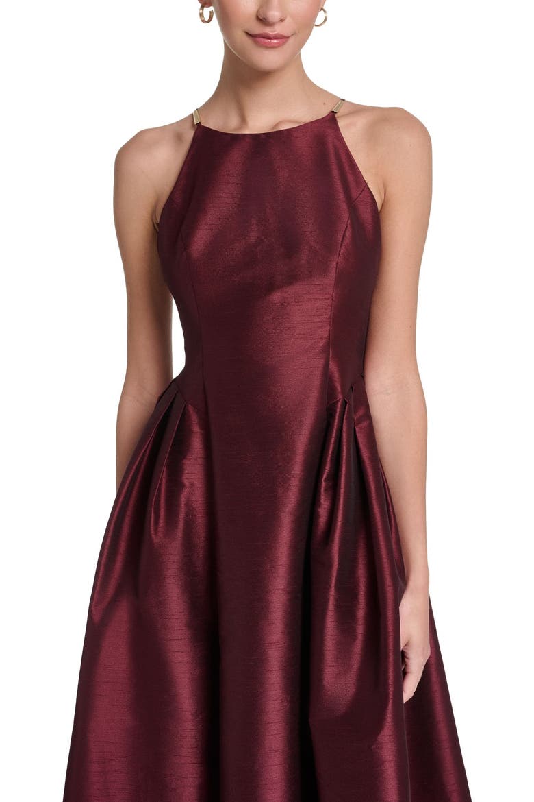Spaghetti Strap Fit & Flare Midi Dress, Alternate, color, Plum