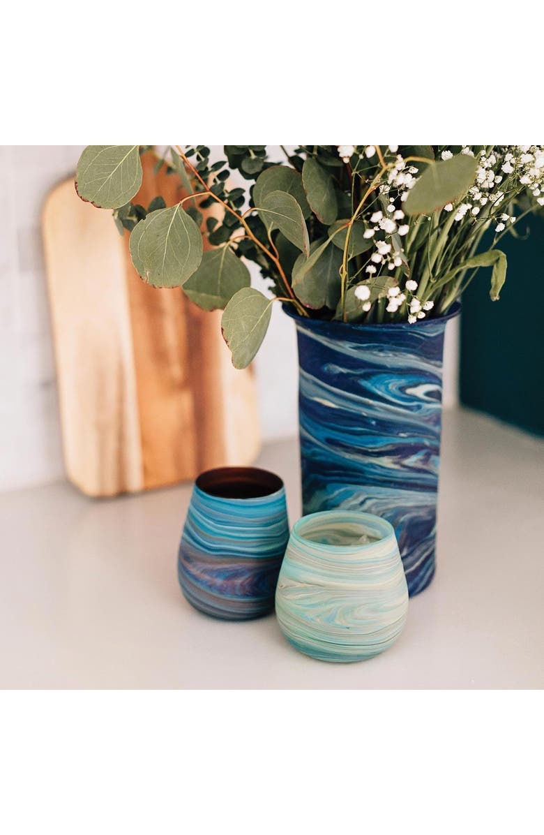 Ten Thousand Villages Desert Sands Votive Holder, Alternate, color, Blue Green