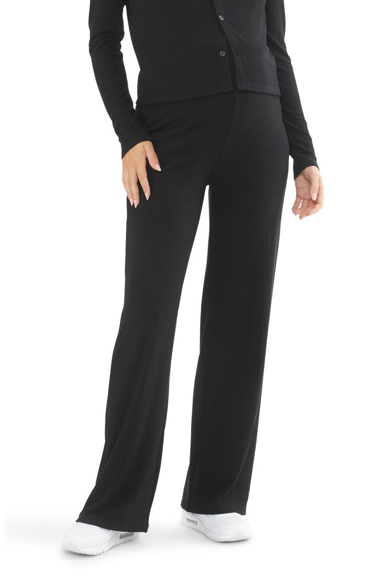 Cindy Rib Knit Maternity Pant, Alternate, color, BLACK