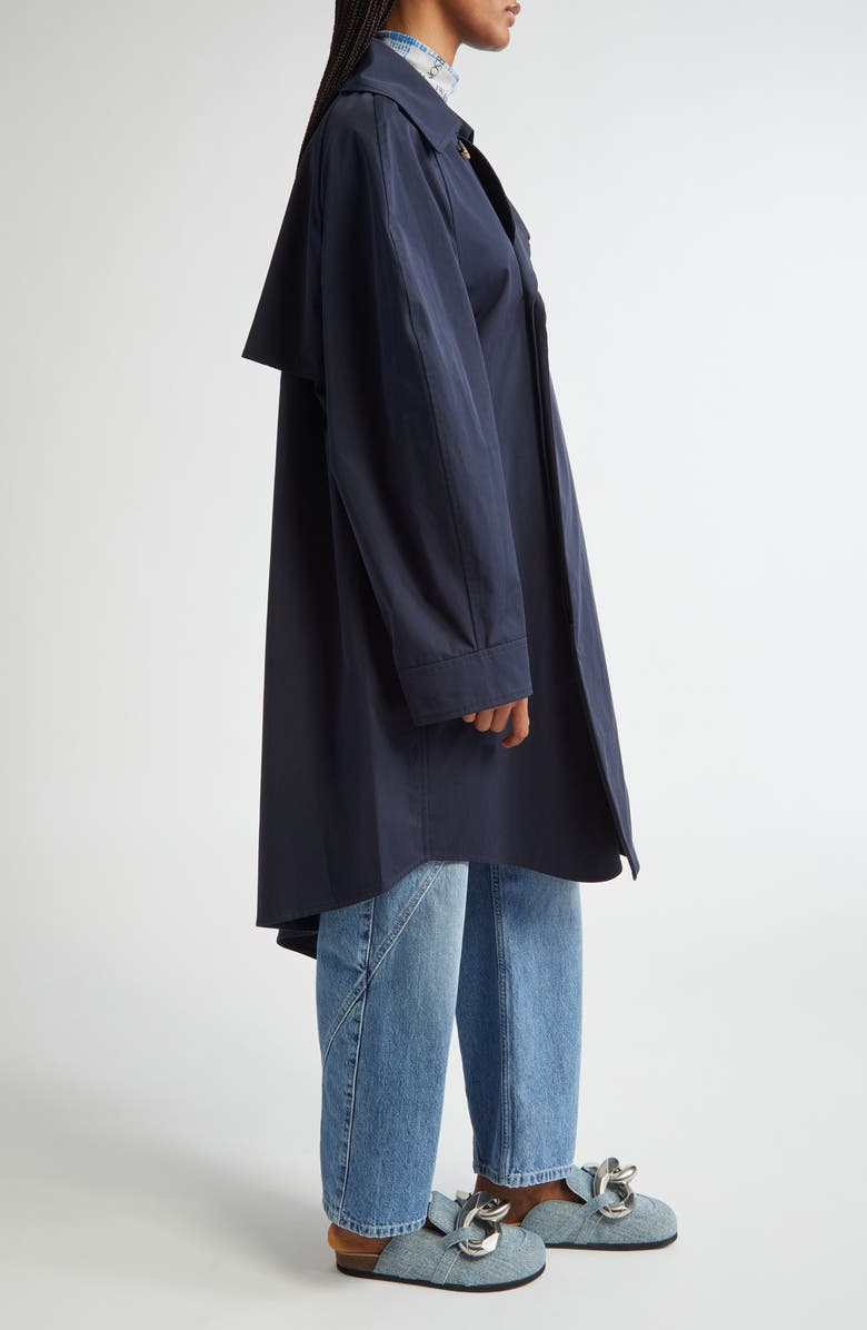 JW Anderson Asymmetric Cotton Twill Cape Trench Coat, Alternate, color,
