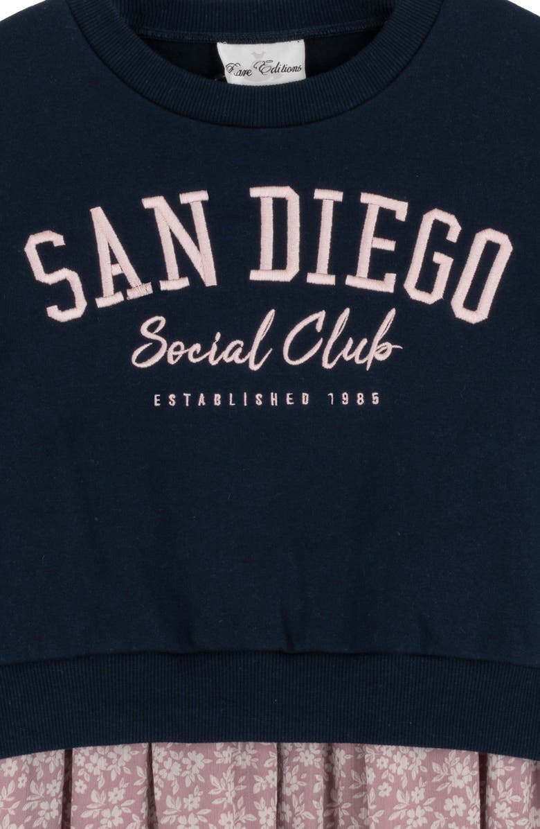 Rare Editions Kids' Graphic Sweatshirt & Smocked Sundress Set, Alternate, color, Mauve