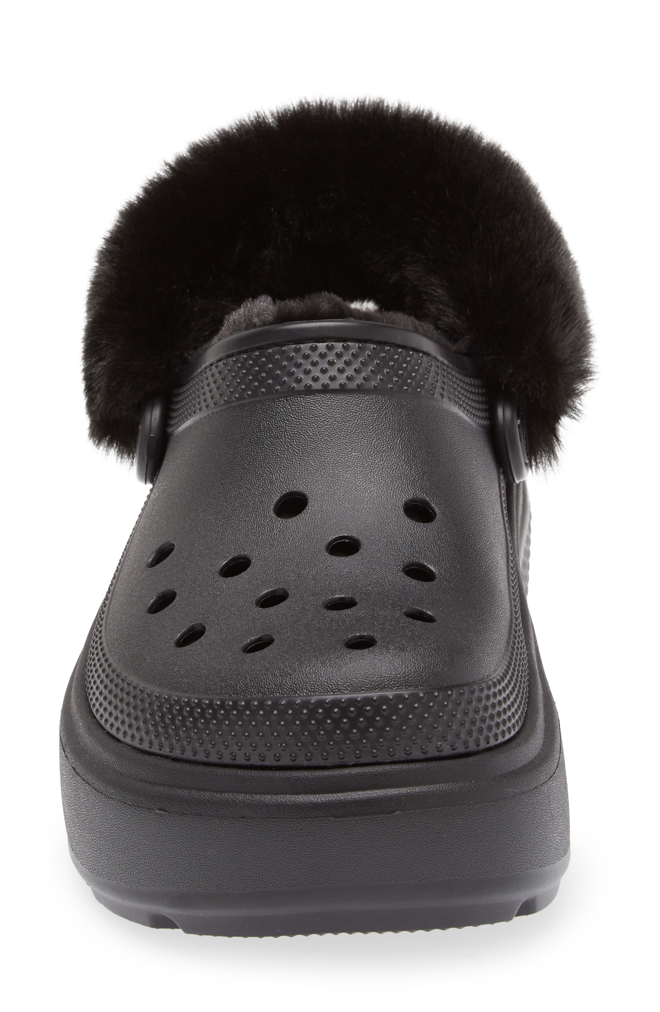 CROCS Stomp Faux Fur Platform Clog, Alternate, color, 