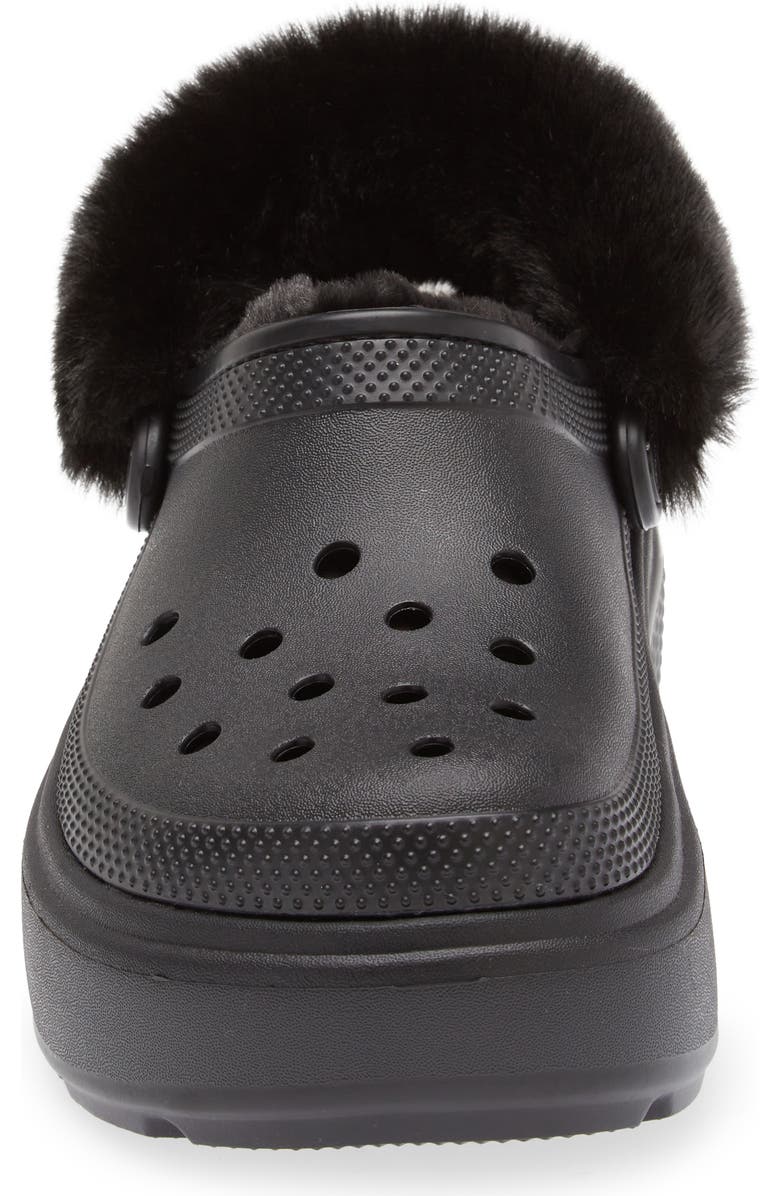 CROCS Stomp Faux Fur Platform Clog, Alternate, color,