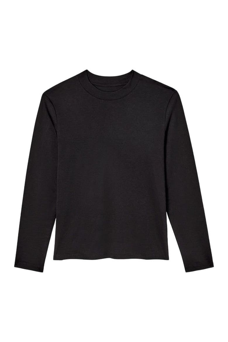 Raquel Organic Pima Cotton Long-Sleeve Tee, Alternate, color, Black