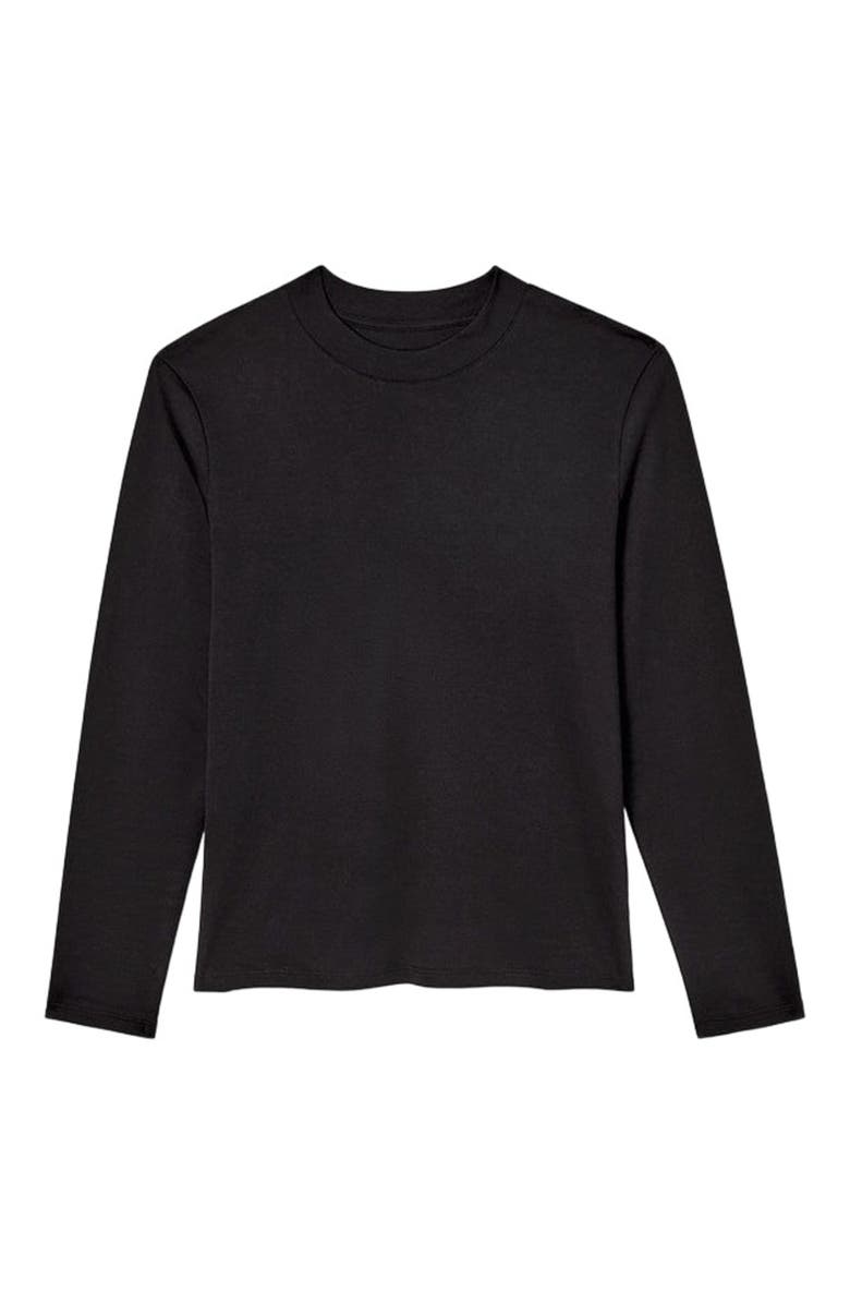 M.M.LaFleur Raquel Organic Pima Cotton Long-Sleeve Tee, Alternate, color, Black