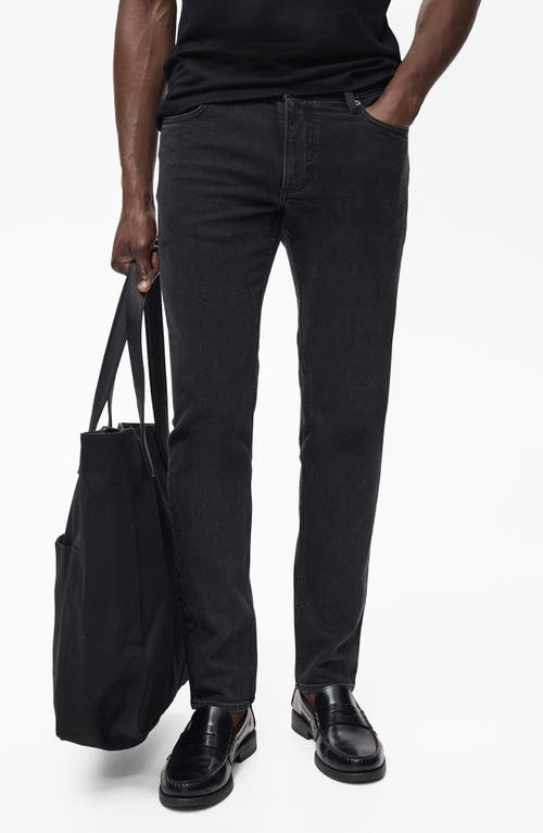 Mango Jan Slim Fit Jeans In Black