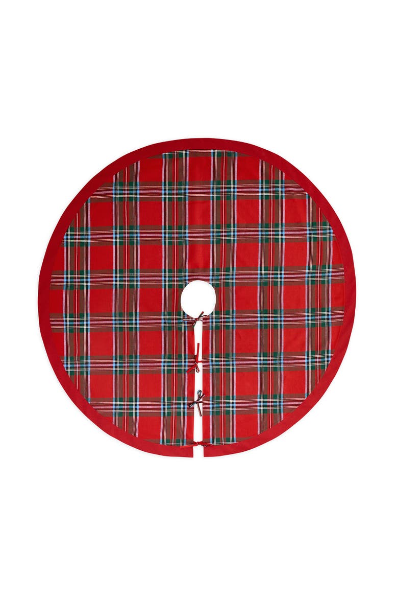 Linen Plaid Christmas Tree Skirt 58" Diameter - Madras Holiday Plaid, Alternate, color, Madras Holiday Plaid