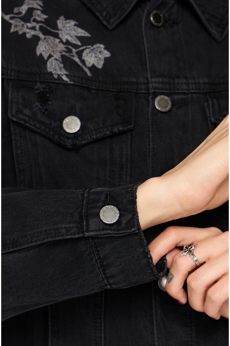 Cleo Phoenix Denim Jacket, Alternate, color, Black