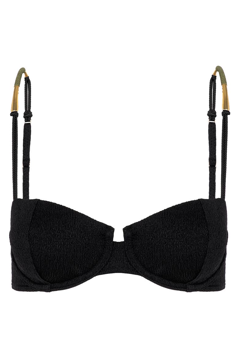 Mabel Nissi Underwire Bikini Top, Alternate, color, BLACK