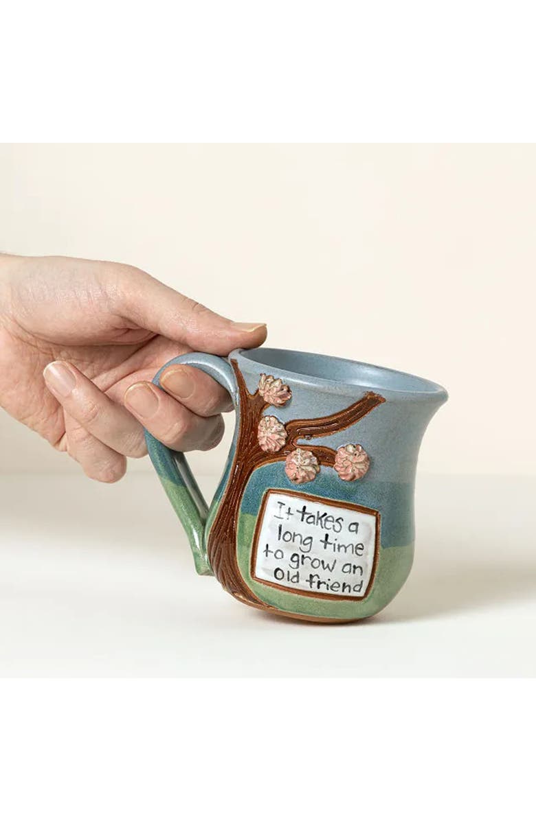 Uncommon Goods Old Friends Mug by MudWorks Pottery, Alternate, color, 