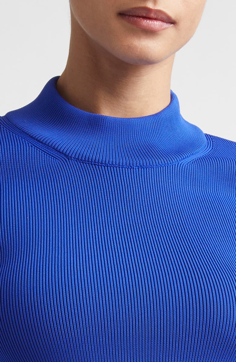 Jil Sander Technical Rib Mock Neck Sweater, Alternate, color, Bluebell