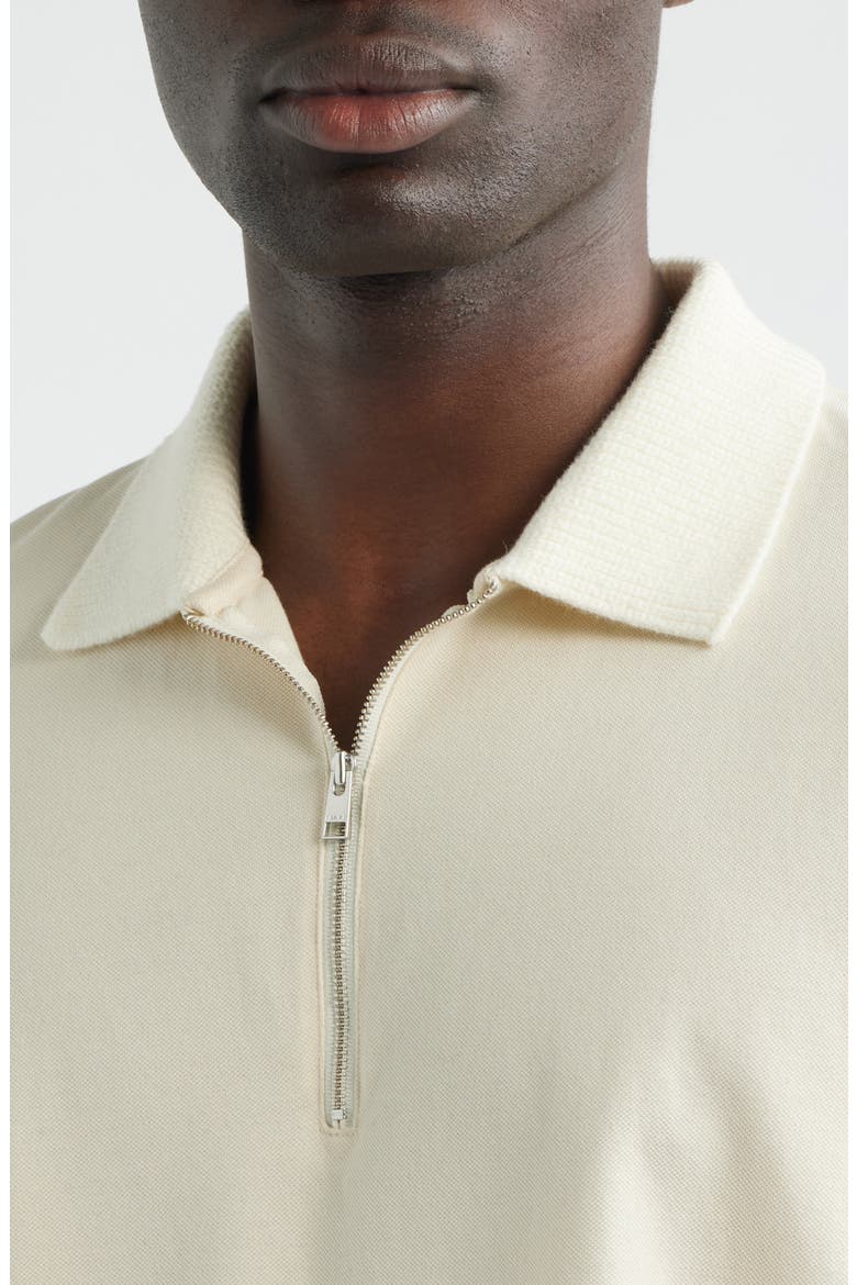 Half Zip Polo, Alternate, color, LIGHT STONE
