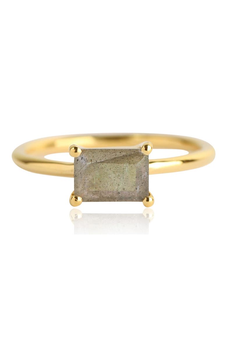Baguette Stone Ring, Main, color, GOLD/ LABRADORITE