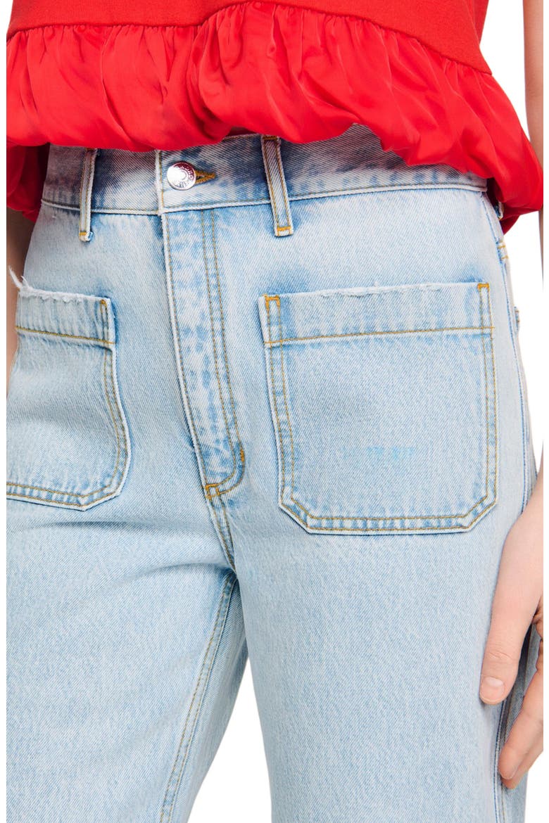 Straight-leg jeans, Alternate, color, Light bu jean